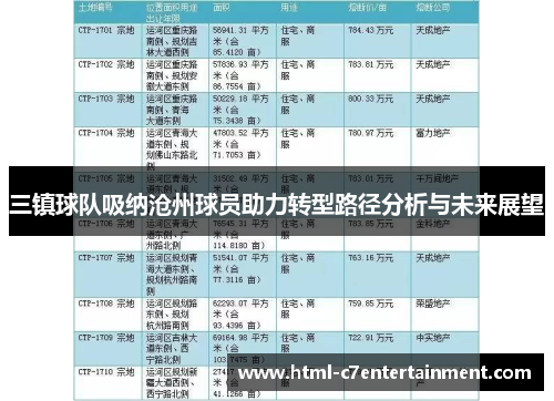 三镇球队吸纳沧州球员助力转型路径分析与未来展望 三镇球队吸纳沧州球员助力转型路径分析与未来展望